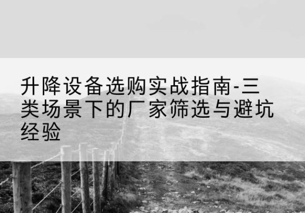 合阳移动式升降机厂家推荐-升降设备选购实战指南-三类场景下的厂家筛选与避坑经验